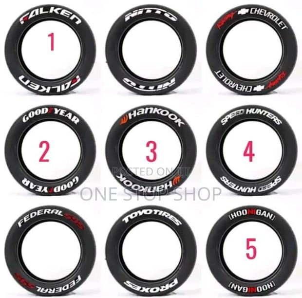 Different Car Branded Tyre Stickers 8pc Pack