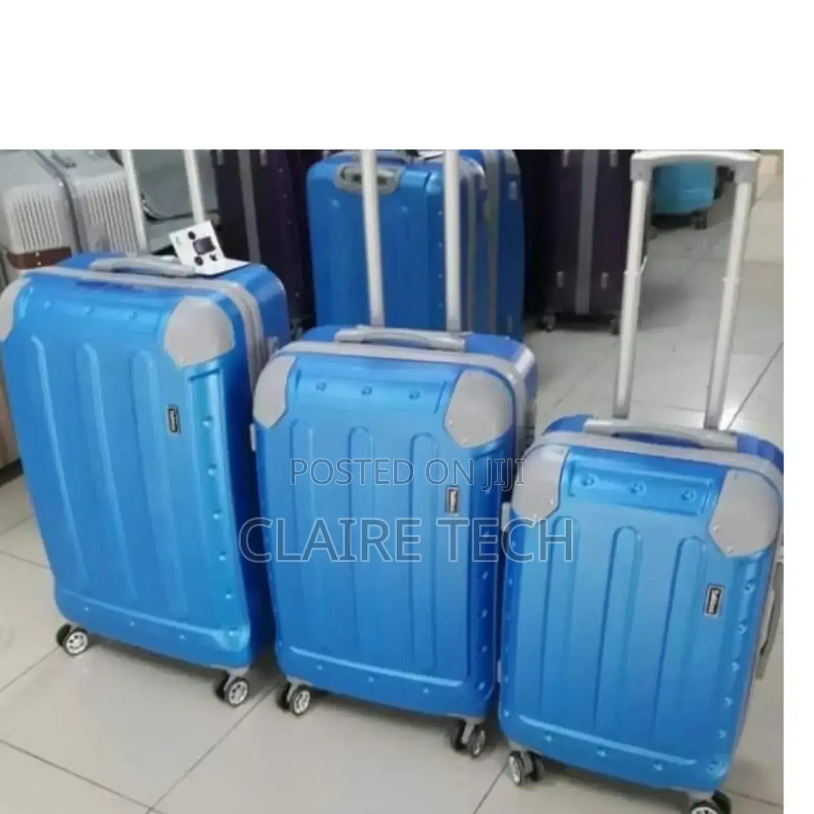 Blue 3 in 1 Fibre Luxurious Traveling Suitcase Bags