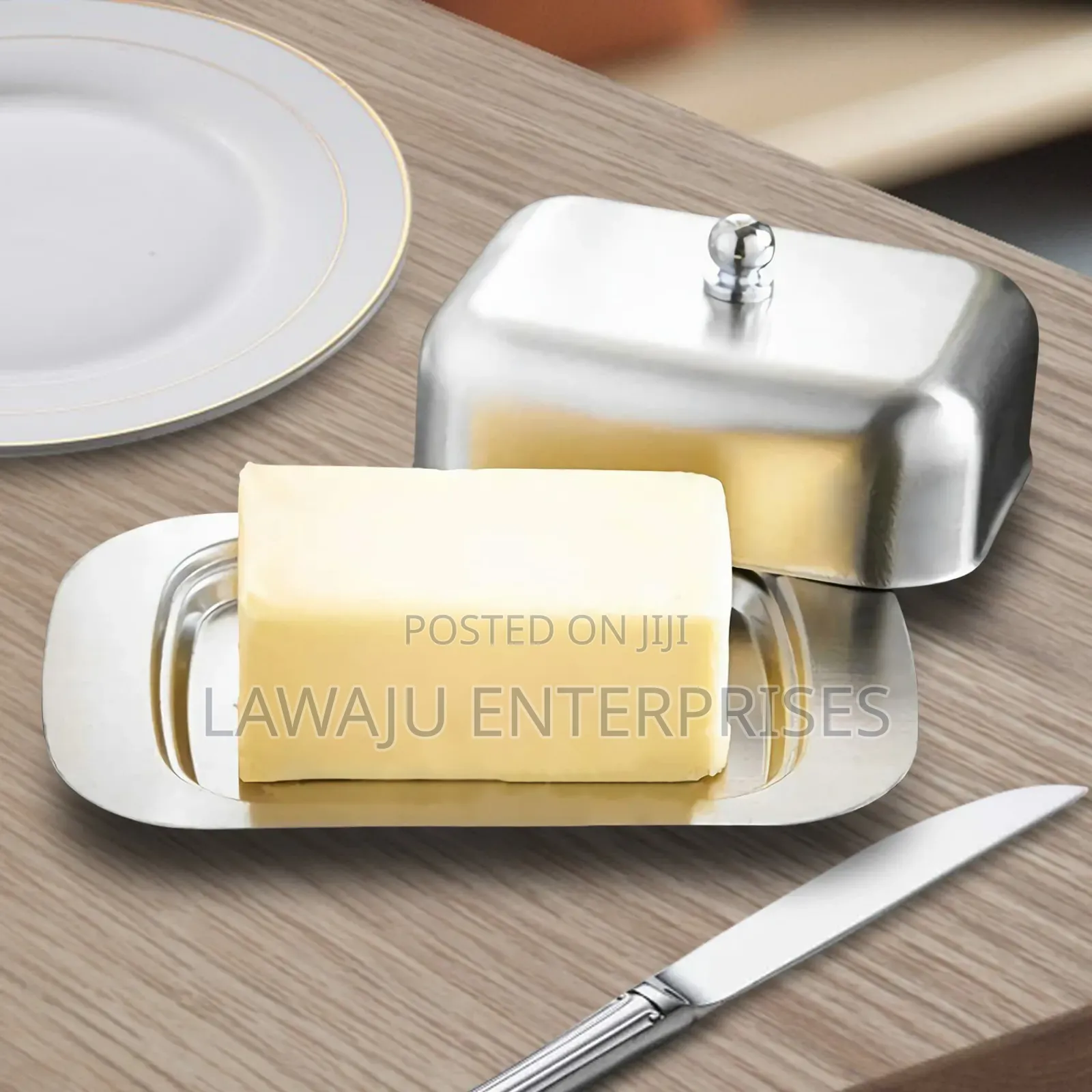 Polished Metal Butter Dish