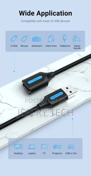 Vention CBIBJ USB 2.0 a Male to a Female Extension Cable 5M