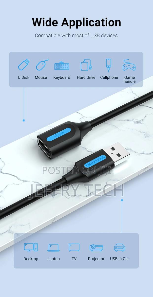 Vention CBIBJ USB 2.0 a Male to a Female Extension Cable 5M