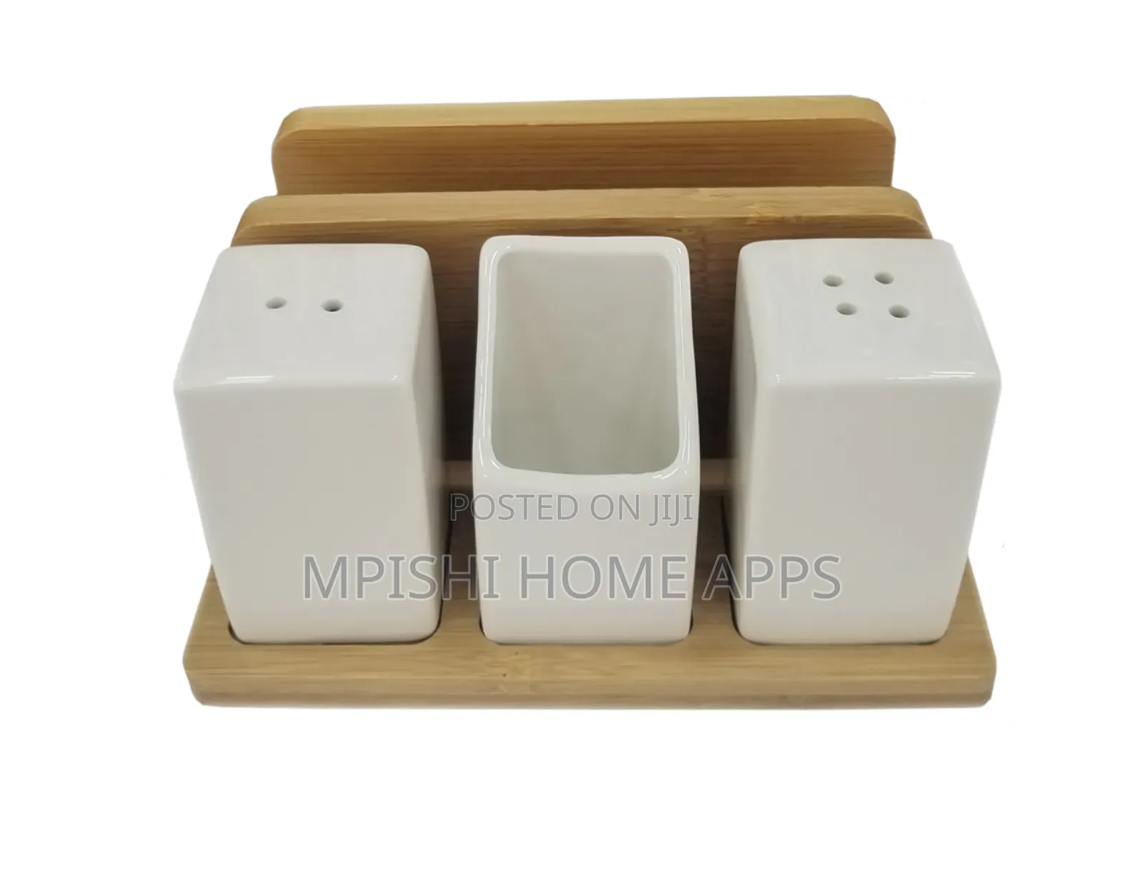 4 in 1 Salt Pepper Shaker With Bamboo Base