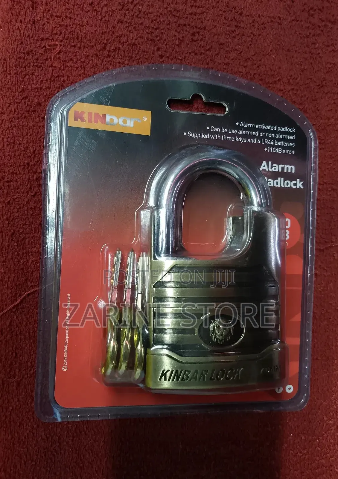 Kinbar Alarm Padlock 110db Siren Lock Padlock