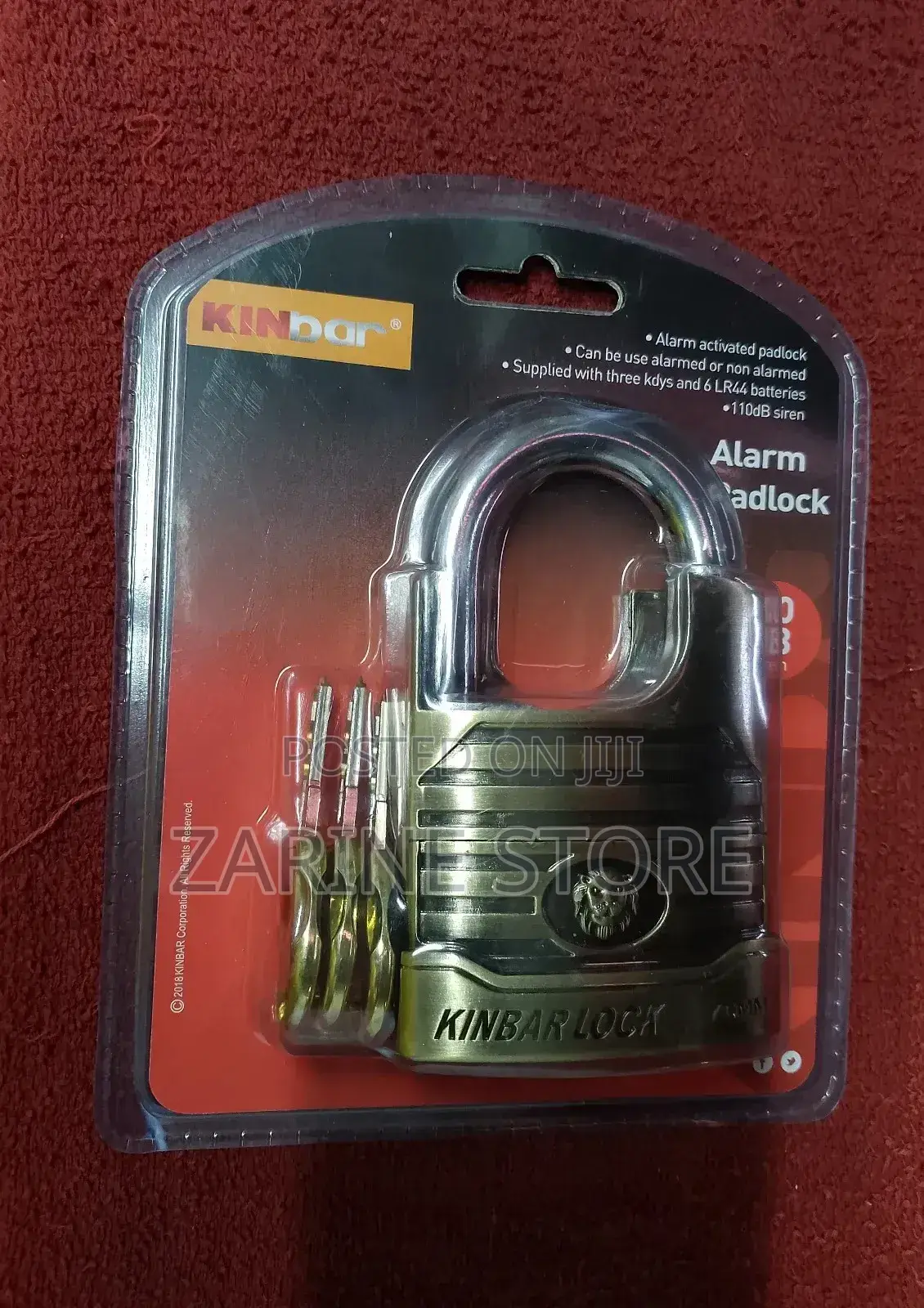Kinbar Alarm Padlock 110db Siren Lock Padlock