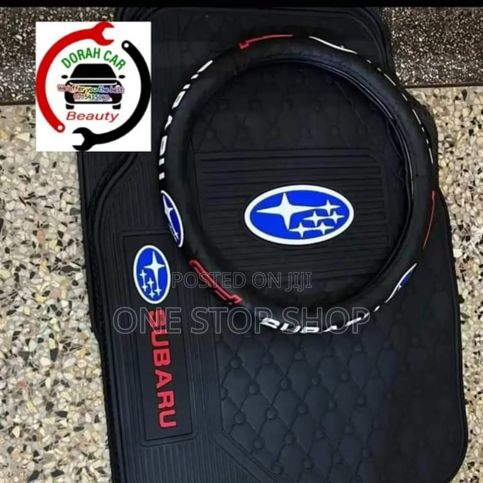 5pc Subaru Labelled Mats With Branded Steering Cover