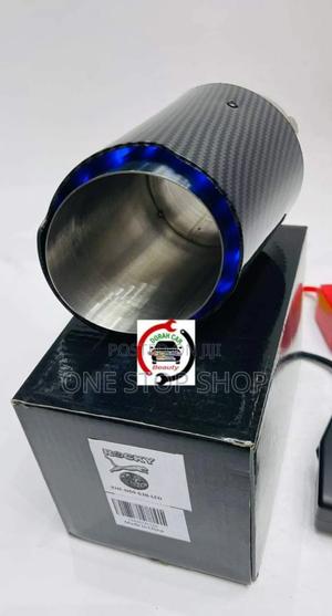12v Blue Led Carbon Exhaust End Tip 3" - thumbnail 2