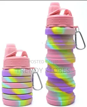 Colourful 500ml Silicone Collapsible Water Bottle