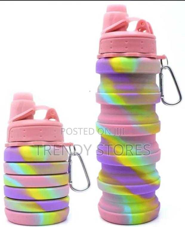 Colourful 500ml Silicone Collapsible Water Bottle - main view