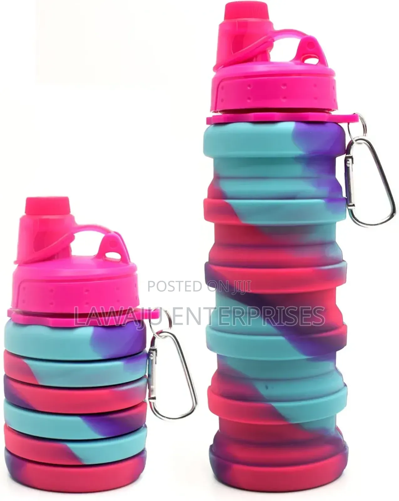 Foldable 500ml Colourful Silicone Water Bottle