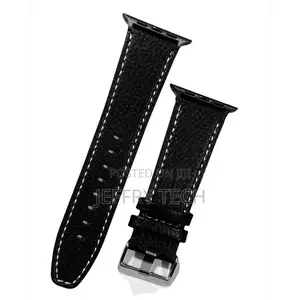 Leather Strap for Apple Watch 41mm Series 7- - Black Connect