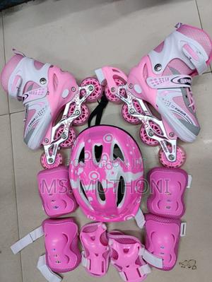 Inline Skates Protective Gear Full Set Pink Available - thumbnail 2