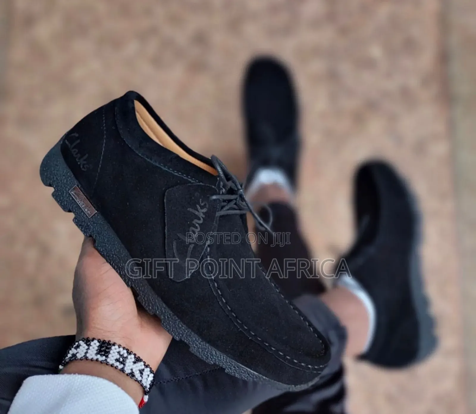 Black Clarks Wallabees Casual Shoes for Men