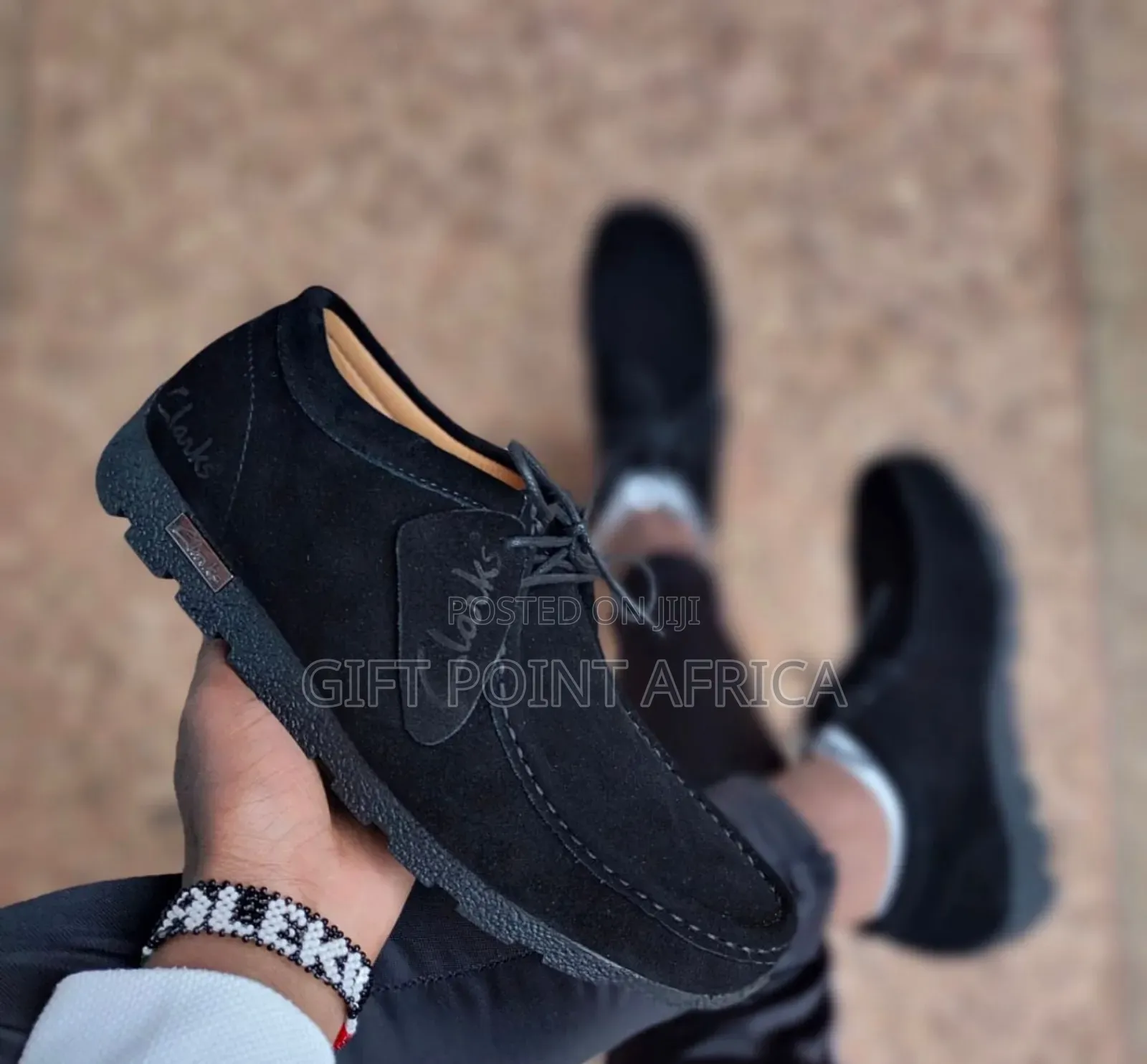 Black Clarks Wallabees Casual Shoes for Men