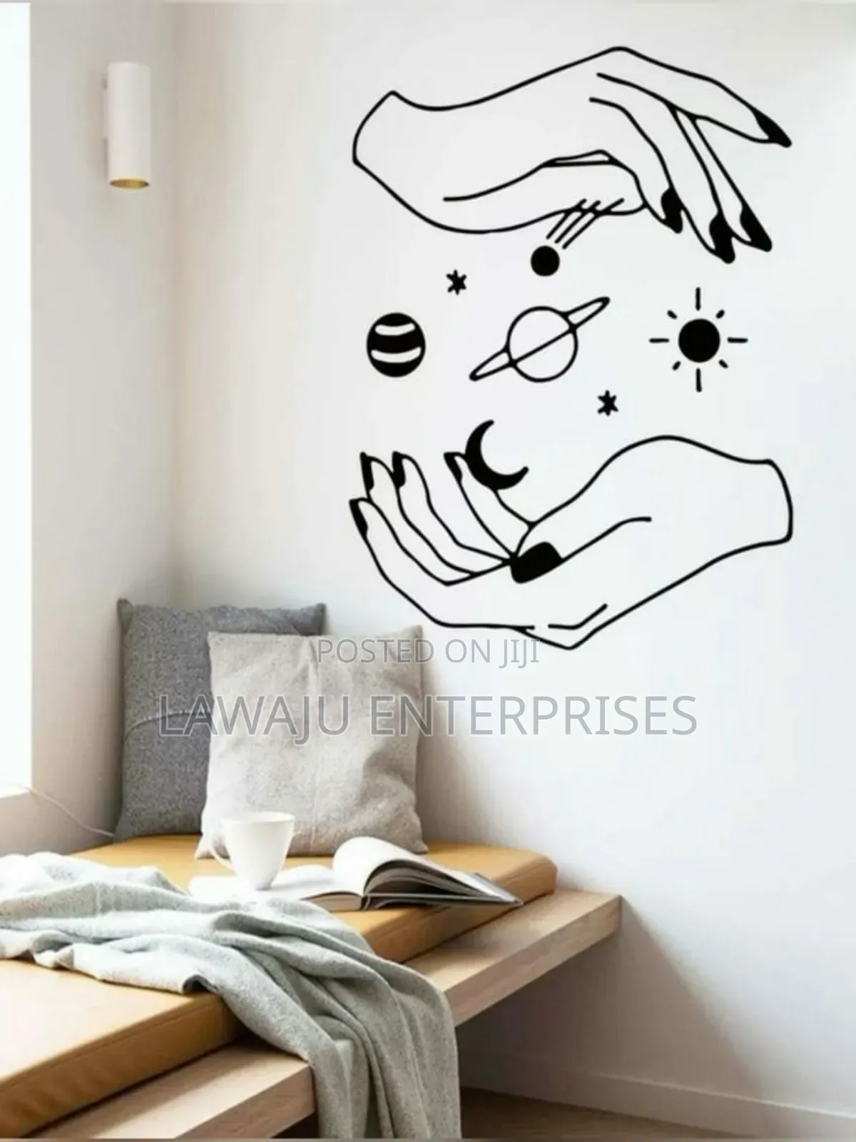 Planets on Hand Wall Sticker