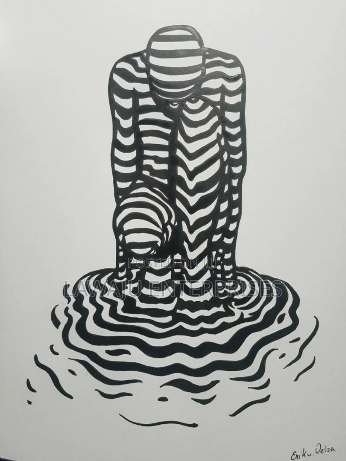 Black and White Human Figure Wall Sticker