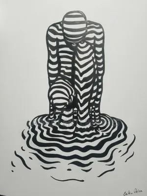 Black and White Human Figure Wall Sticker