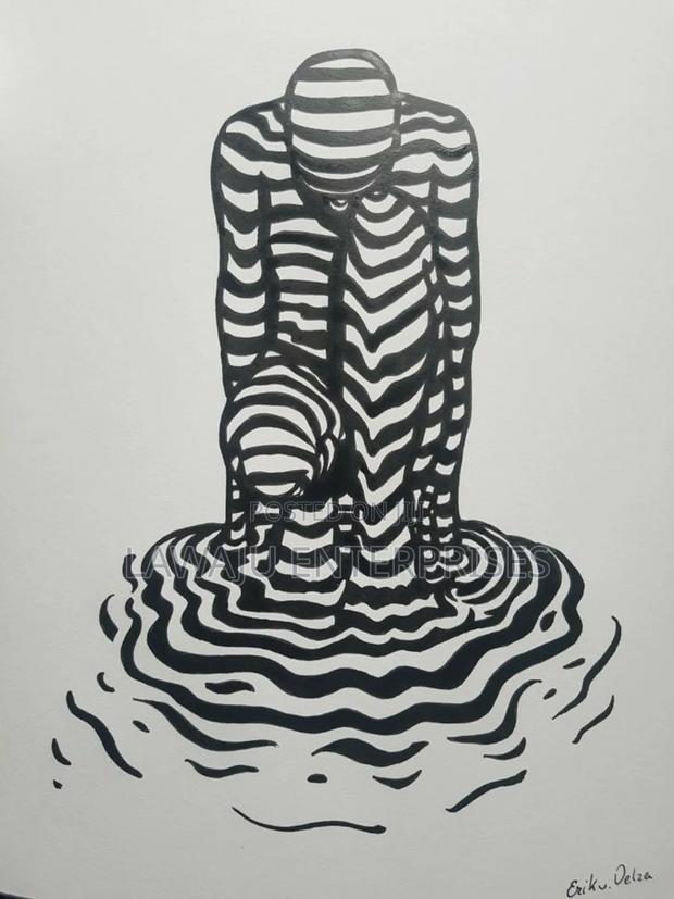 Black and White Human Figure Wall Sticker - main view