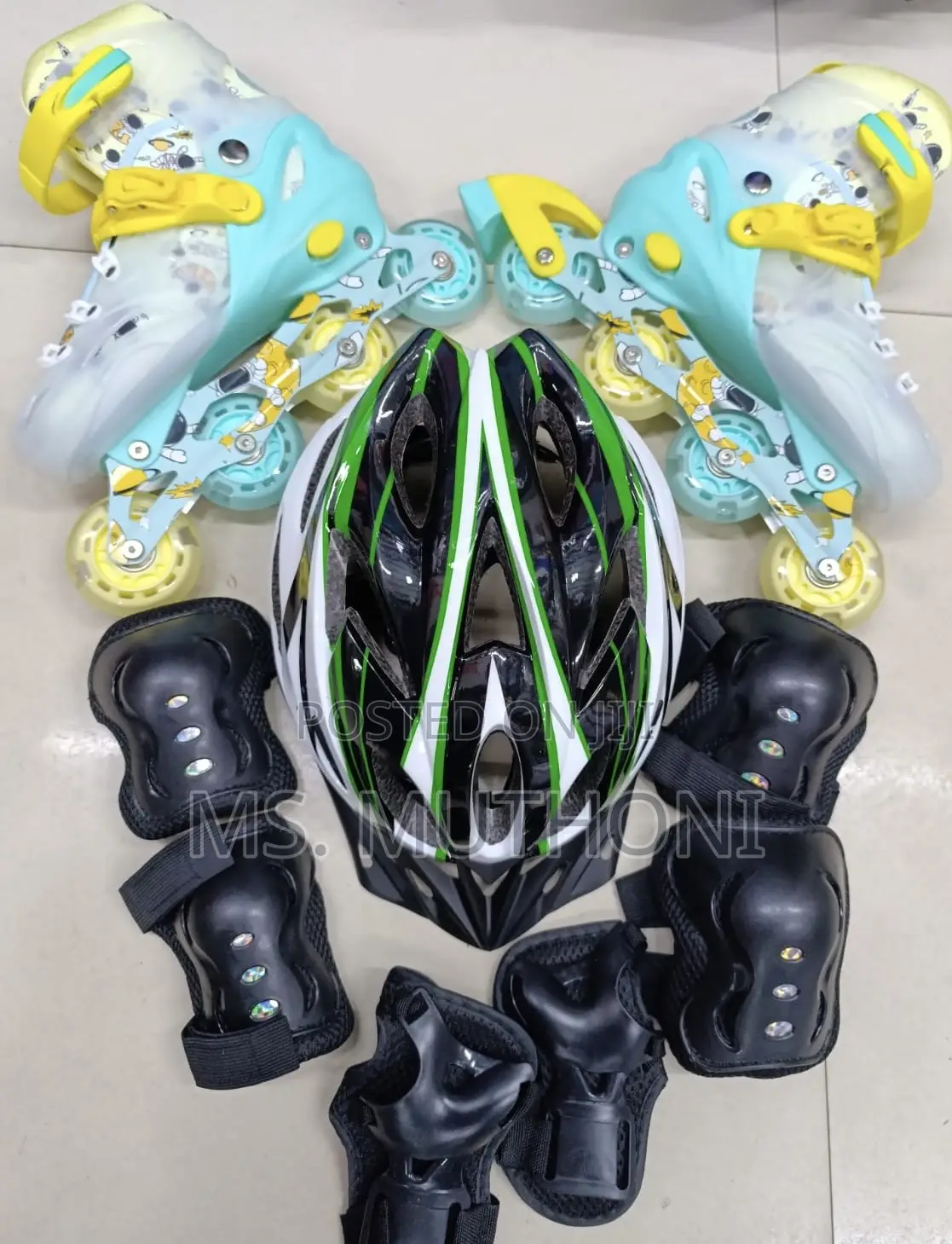 Pu Skates +Hard Helmet+Guards Sizes 31_34 35_38