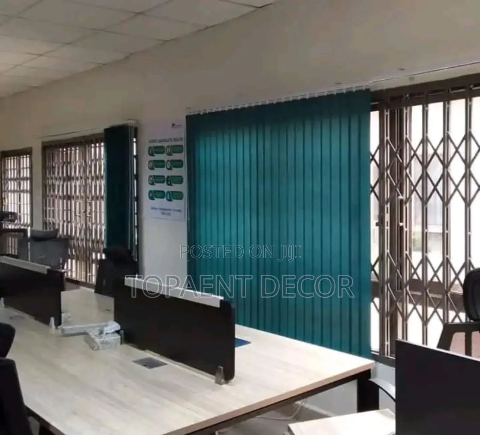 Bluish Vertical Office Window Blinds