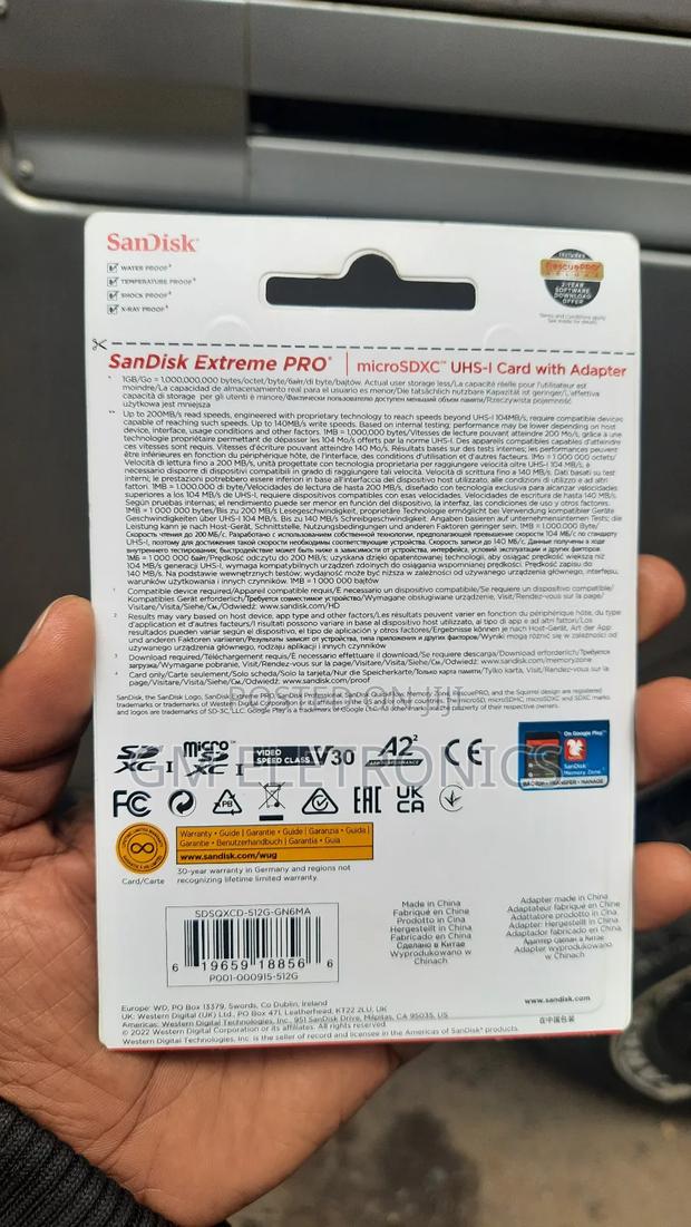 512GB Sandisk Extreme Pro Micro SD Card. - thumbnail 2