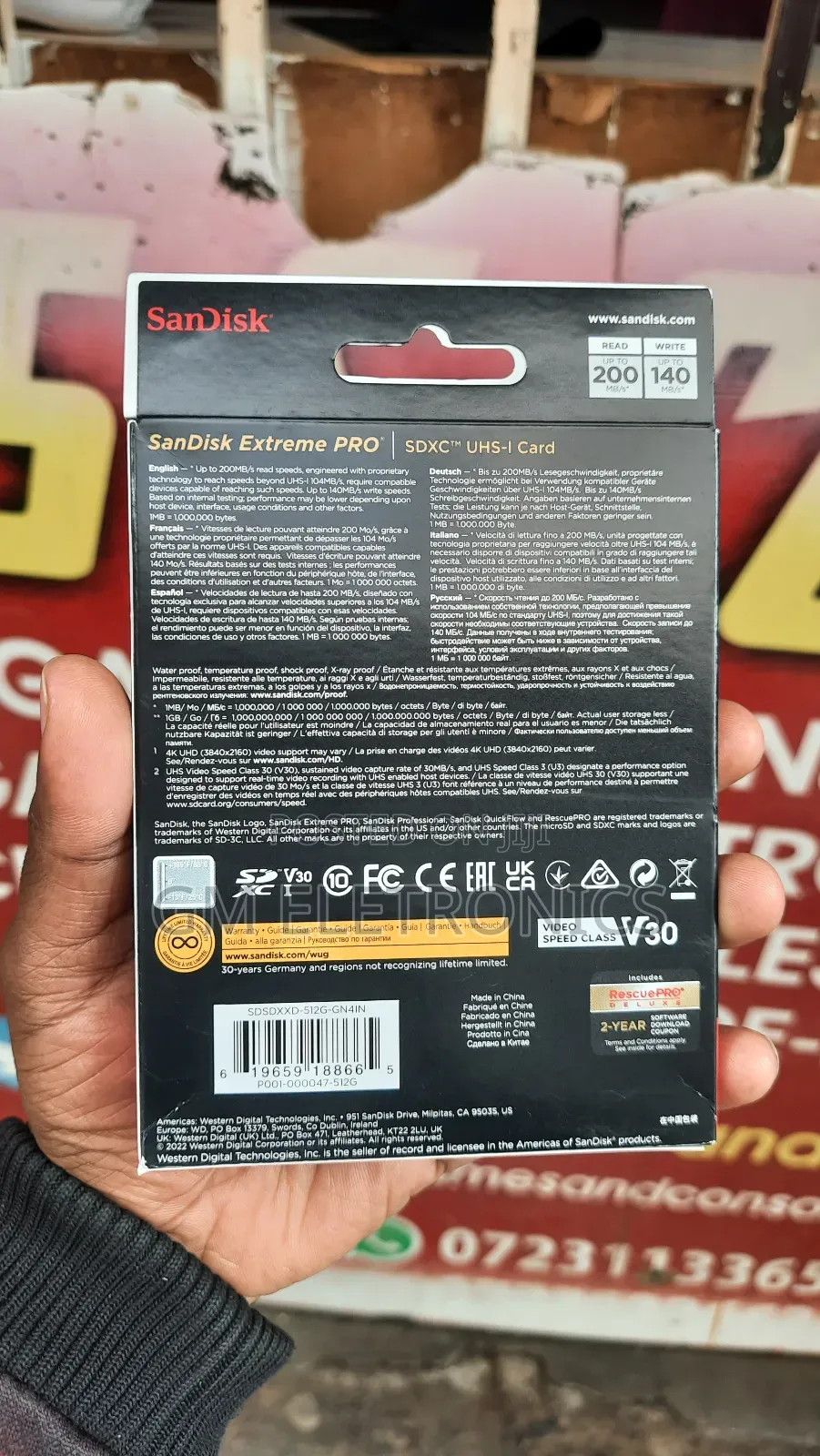 512gb Sandisk Extreme Pro SD Card.