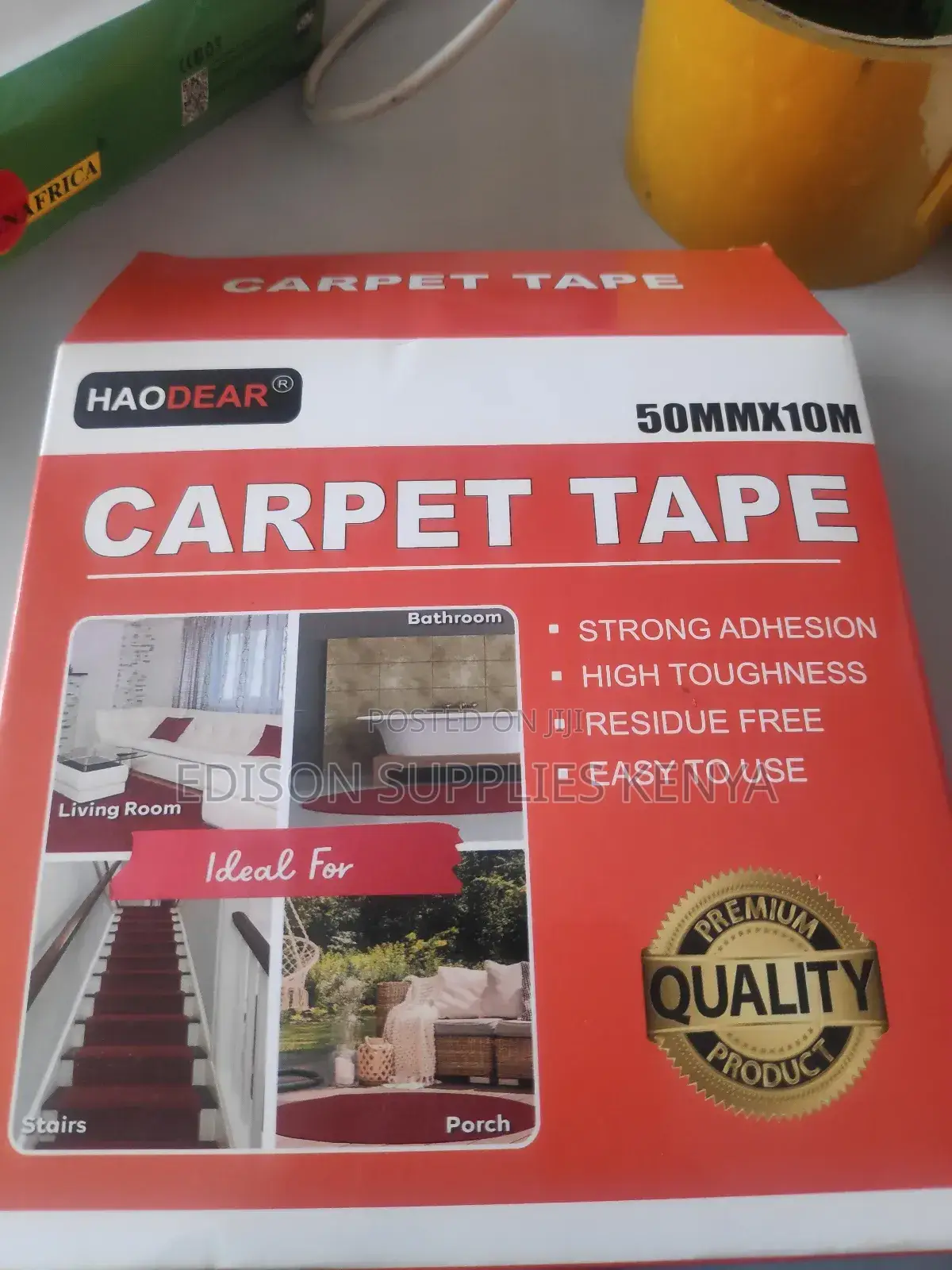 Carpet Tape 10m Double Sided Tape Adhesive for Rugs Carpets to Floor