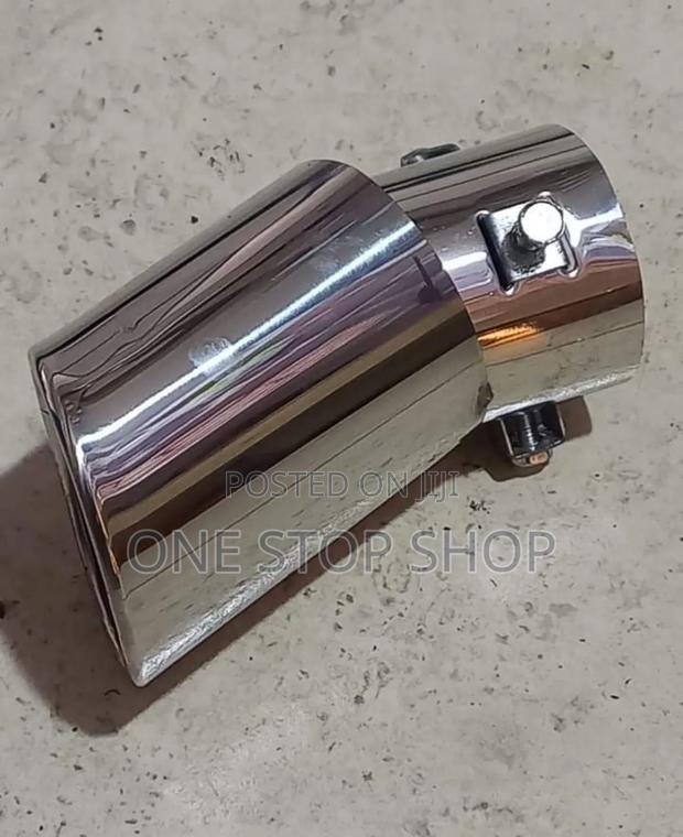 Chrome Silver Exhaust Tip With Bent End Tip - main view