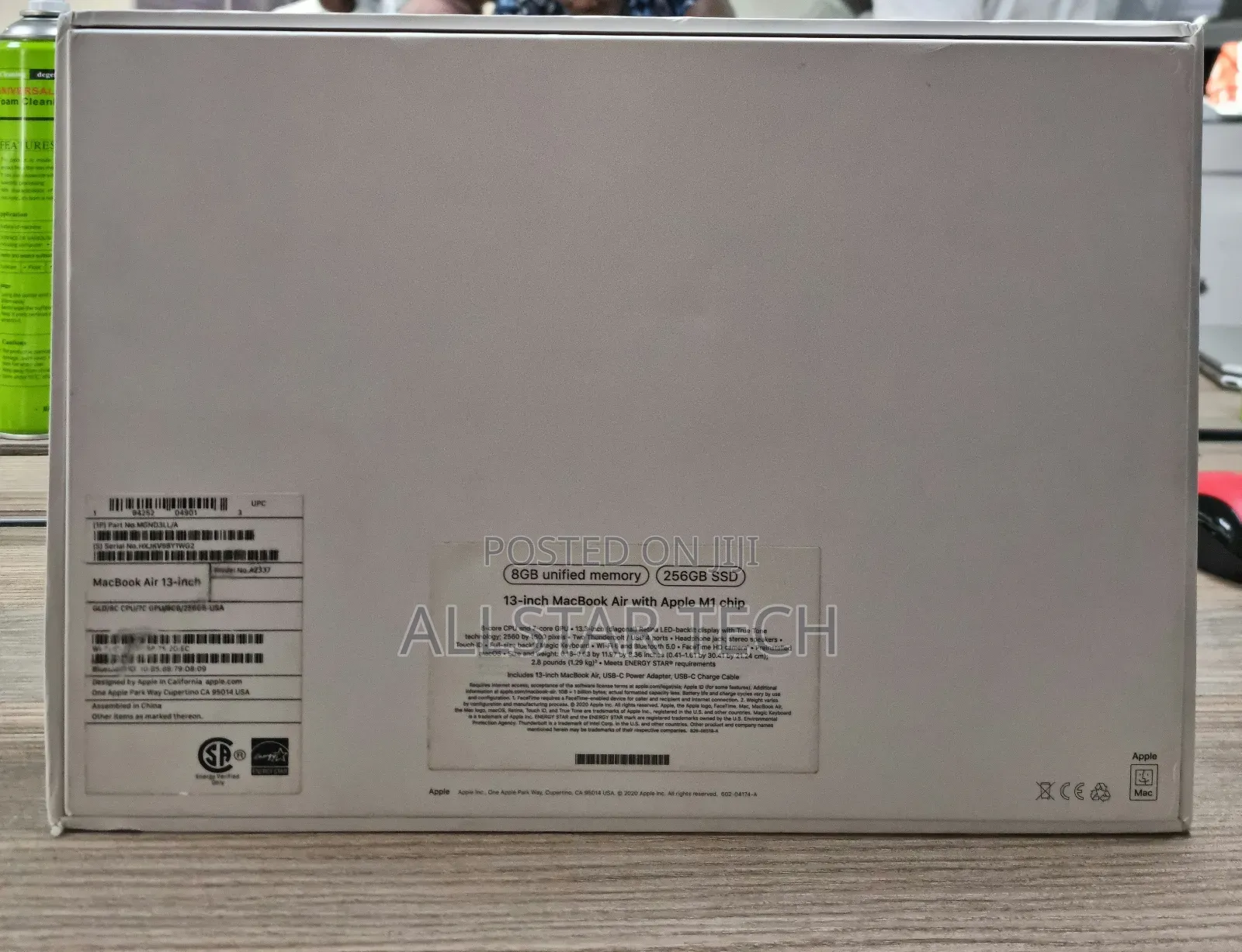 Laptop Apple MacBook Air 2020 M1 8GB Apple M1 SSD 256GB