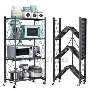 4 Layer Carbon Steel Foldable Kitchen Rack - thumbnail 2
