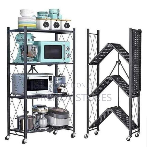 4 Layer Carbon Steel Foldable Kitchen Rack - main view