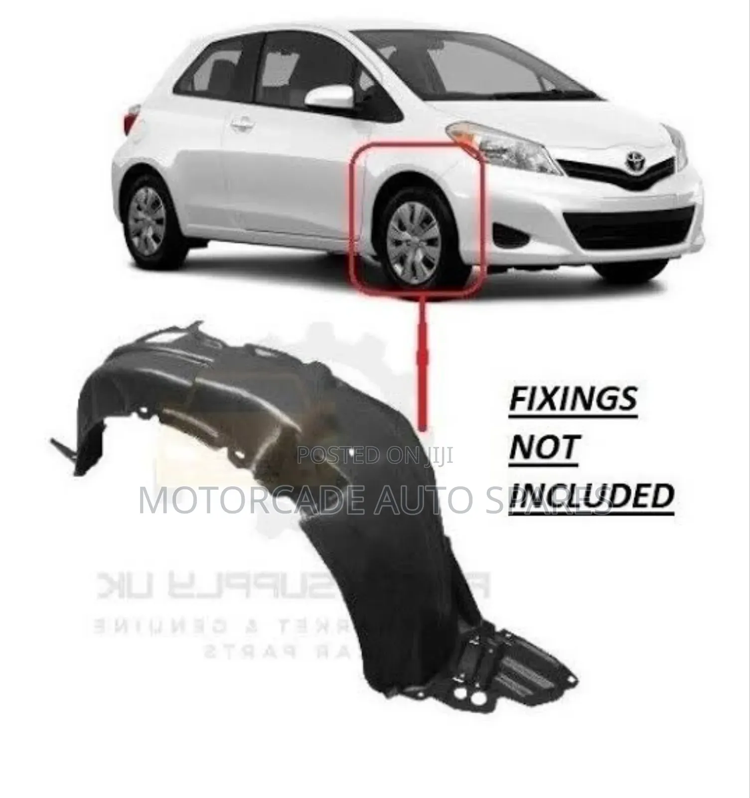 Toyota Vitz 2011-2016 Front Bumper Stone Guards/Inner Fender