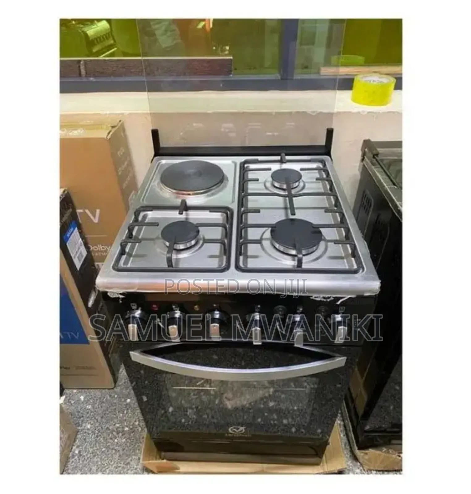 Sarahtech 3 Gas + 1 Electric Plate Standing Cooker 50 by 55