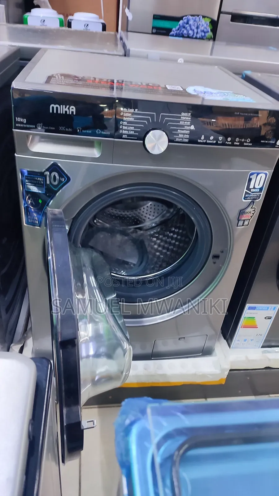 Mika 10kg Front Load Washing Machine Has Spa Care Steam Wash
