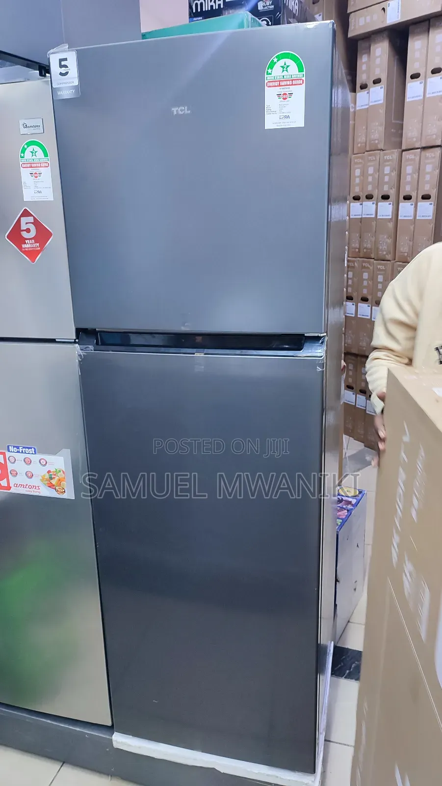 TCL 249 Liters Double Doors Fridge No Frost Refrigerator