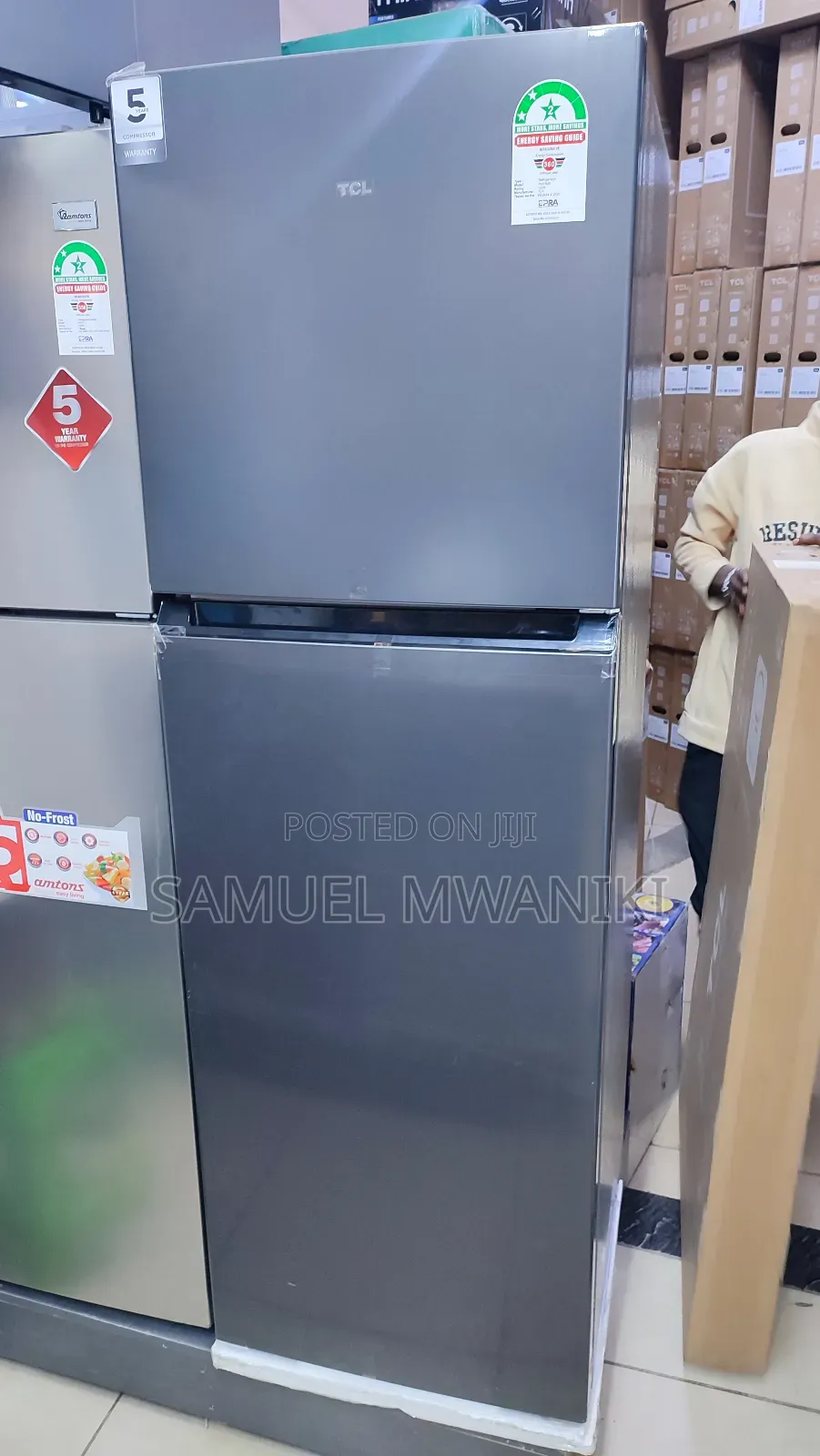 TCL 249 Liters Double Doors Fridge No Frost Refrigerator