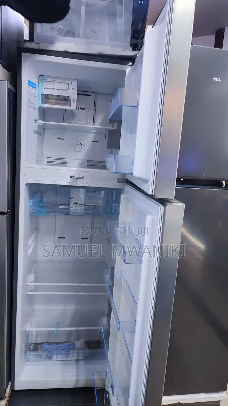 Ramtons 243 Litres Double Door No Frost Fridge Silver Rf/317