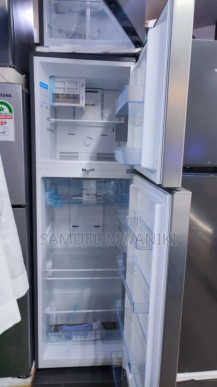 Ramtons 243 Litres Double Door No Frost Fridge Silver Rf/317