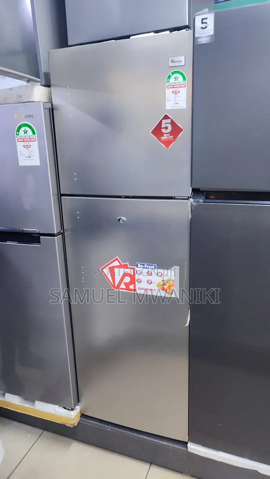 Ramtons 243 Litres Double Door No Frost Fridge Silver Rf/317