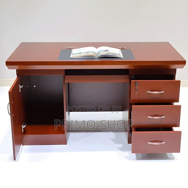 Executive Desk, 120cm Home Office Table With Drawers - main view