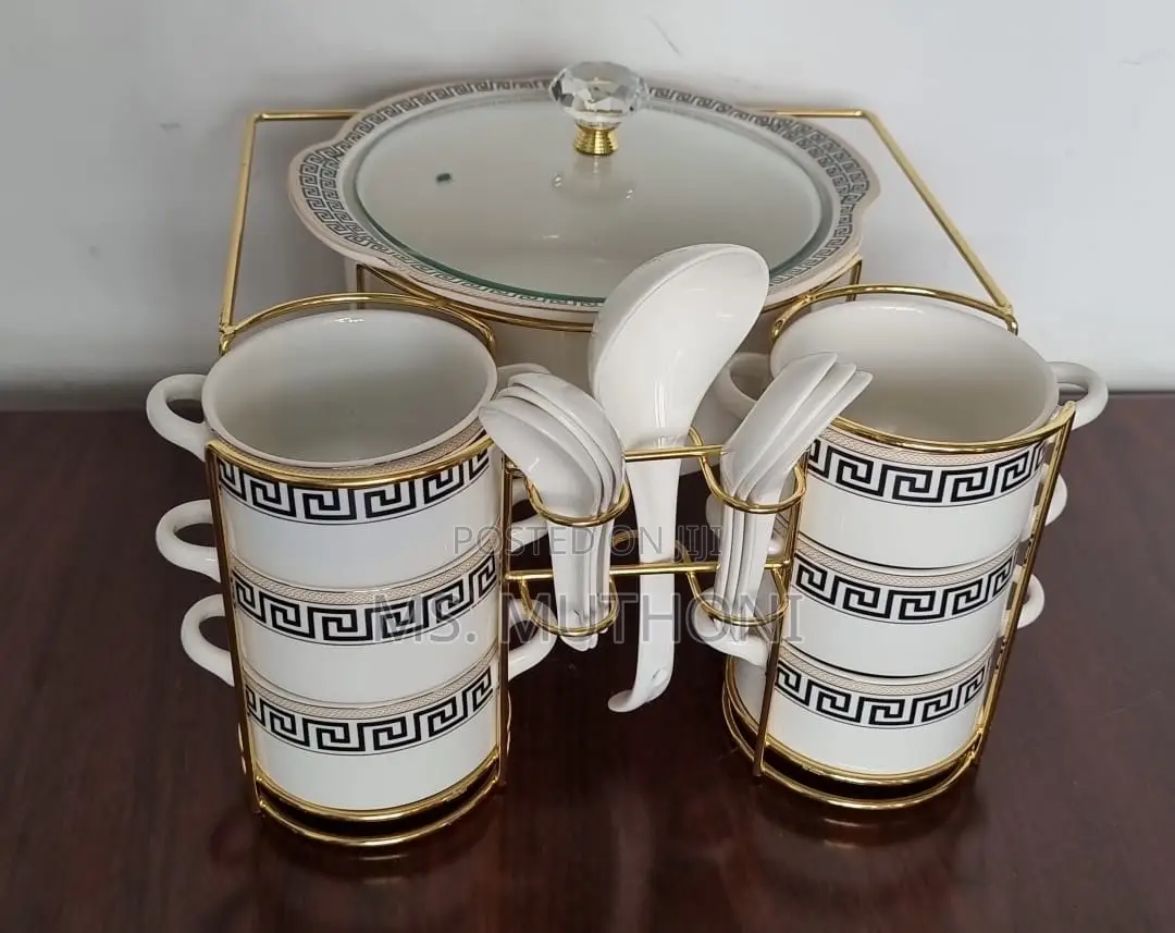 Gucci 16pc Ceramic Soup Set + Burner