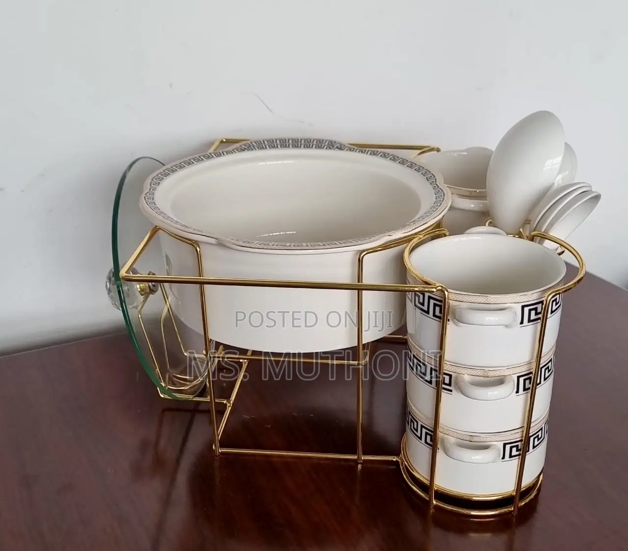 Gucci 16pc Ceramic Soup Set + Burner
