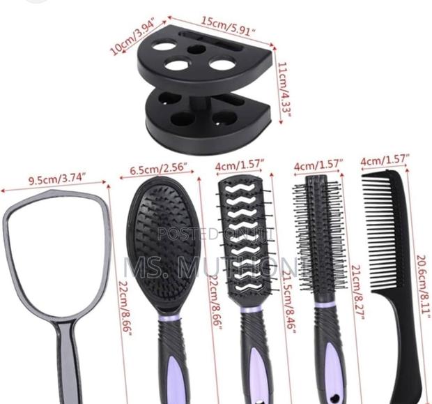 *6in1 Hair Combs Set In Stand - Avaliable - thumbnail 3