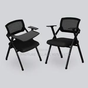 Folding Training Chair, Black Meeting Room Desk Seat
