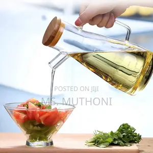 1000ml Glass Oil Bottle With Bamboo Lid