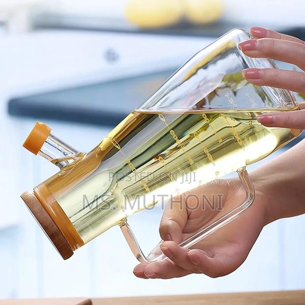1000ml Glass Oil Bottle With Bamboo Lid