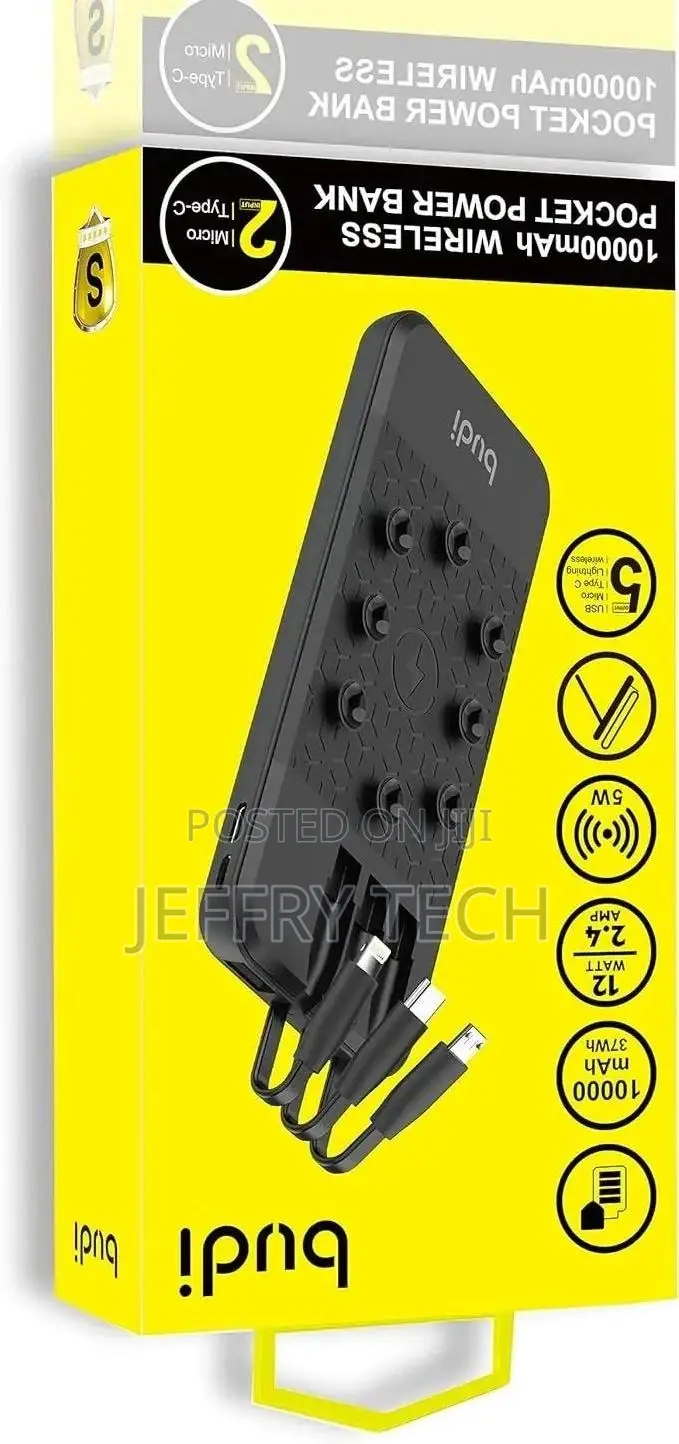 Budi 10000mah Wireless Pocket Powerbank | 10000 Mah |