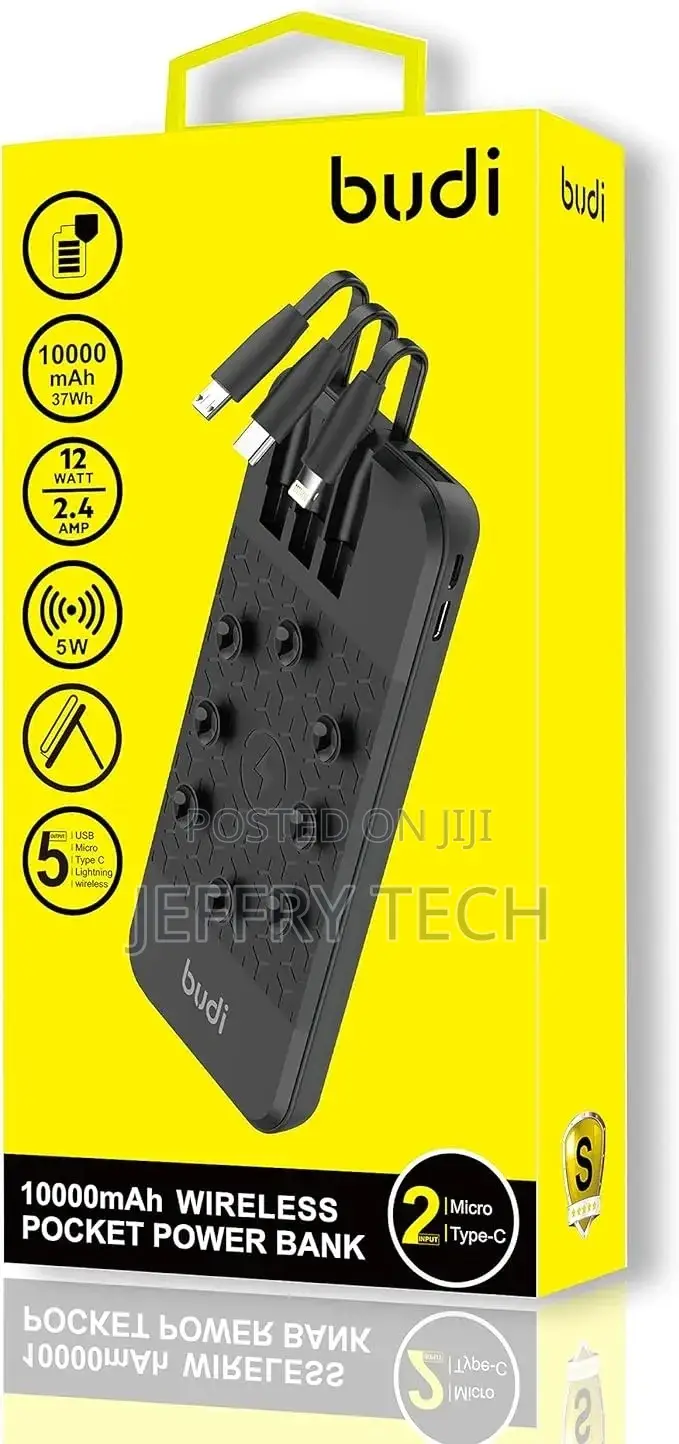 Budi 10000mah Wireless Pocket Powerbank | 10000 Mah |