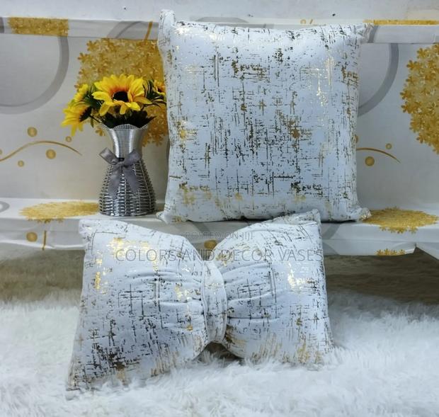 White With a Touch of Gold Covers With Pillow