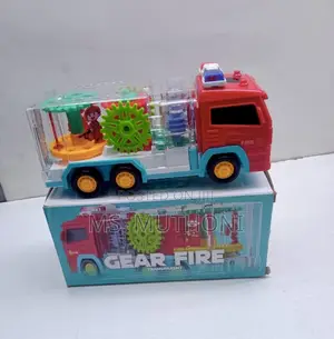Transparent Gear Fire Truck Battery Powered