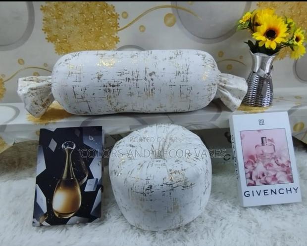 White Sausage and Wheel Pillows - main view